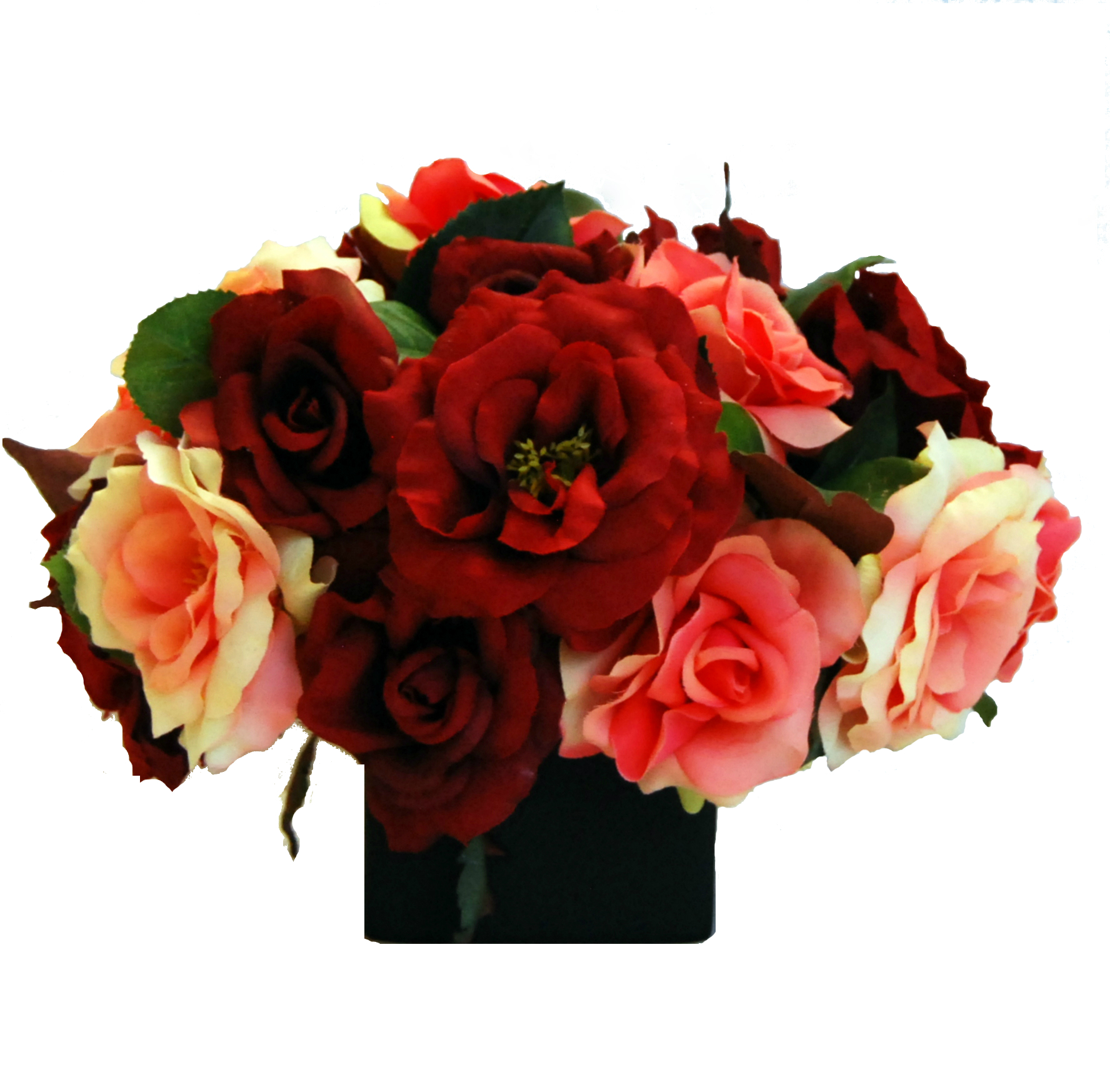 Red & Peach Roses